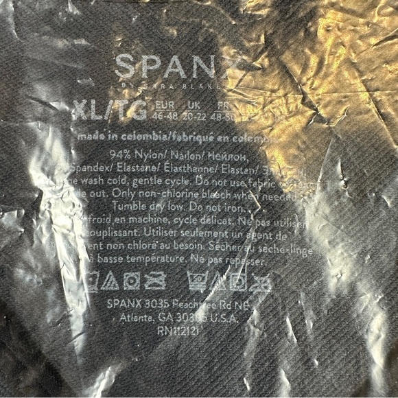 SPANX Women's Crop Top and Biker Short Set Black Camo XL Lamn Active Seamless - Picture 3 of 8